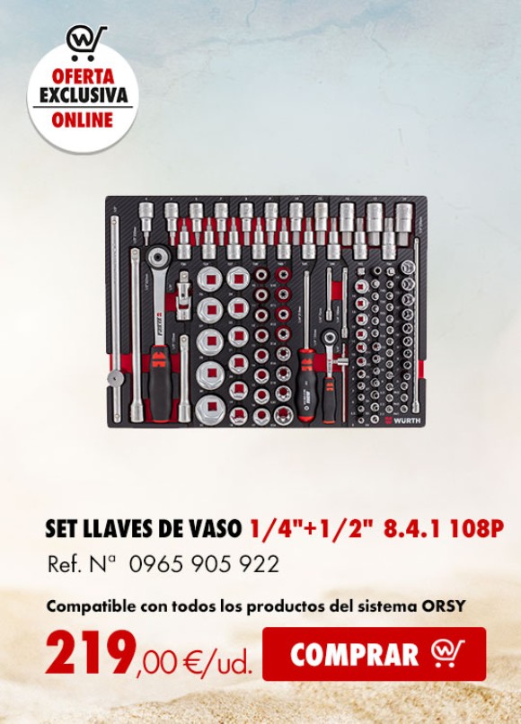 SET LLAVES DE VASO 1/4'+1/2' 8.4.1 108P