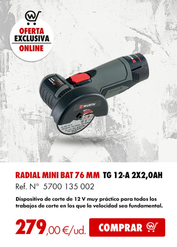 RADIAL MINI BAT 76 MM TG 12-A 2X2,0AH