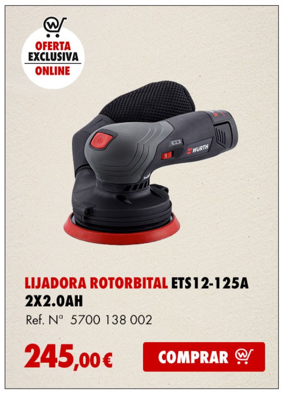 LIJADORA ROTORBITAL ETS12-125A 2X2.0AH