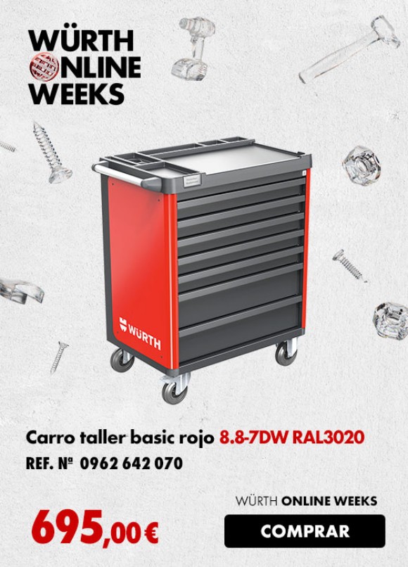 CARRO TALLER BASIC ROJO-8.8-7DW RAL3020