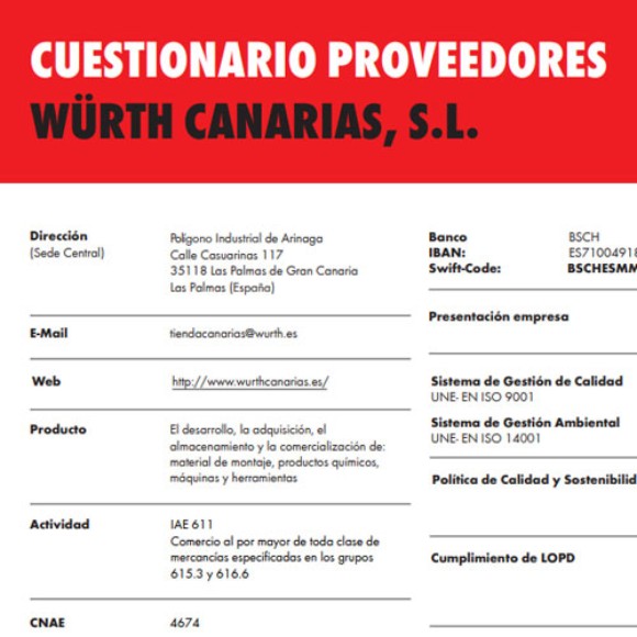 Cuestionario Proveedores